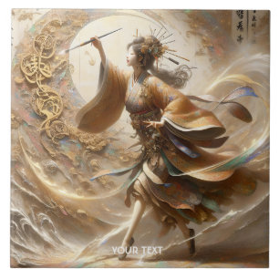 Fantasy Niedliche japanische Girl-Malerei Fliese