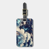 Fantasy Niedliche japanische Landschaft Nacht Gepäckanhänger (Vorderseite vertikal)