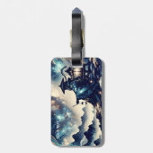 Fantasy Niedliche japanische Landschaft Nacht Gepäckanhänger (Rückseite vertikal)