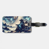 Fantasy Niedliche japanische Landschaft Nacht Gepäckanhänger (Rückseite horizontal)
