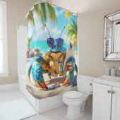 Fantasy Niedliche Muschel Crab Beach Duschvorhang (Beispiel)