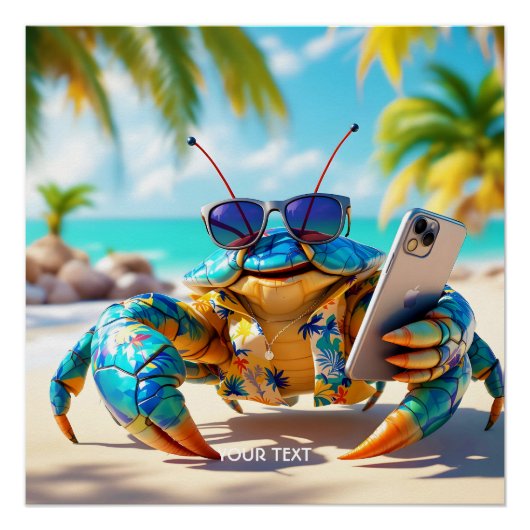 Fantasy Niedliche Muschel Crab Beach Poster (Vorderseite)