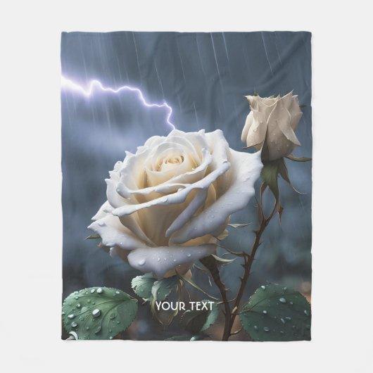 Fantasy Niedliche Rose Rain Lighting Fleecedecke (Vorderseite)
