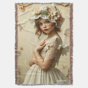 Fantasy Niedliche Viktorianische Girl-Blume Decke