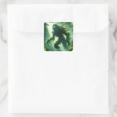 Fantasy Niedlicher Riesenwaldbaum Quadratischer Aufkleber (Tasche)