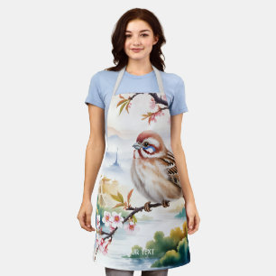 Fantasy Niedliches chinesisches Vogelblossom Schürze