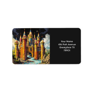 Fantasy Niedliches Schloss von Cappella Santa Mari Adressaufkleber