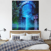 Fantasy Night Blue Light Stretched Canvas Print Leinwanddruck (Insitu (Schlafzimmer))