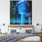 Fantasy Night Blue Light Stretched Canvas Print Leinwanddruck (Insitu (Schlafzimmer))
