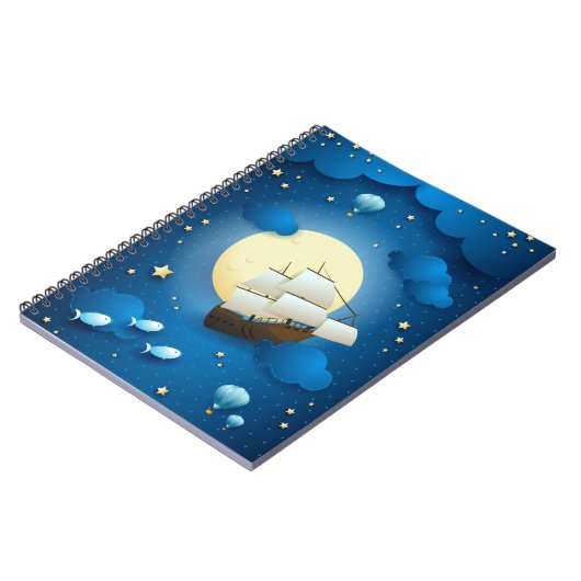 Fantasy Night mit Flying Vessel Notizblock (Linke Seite)