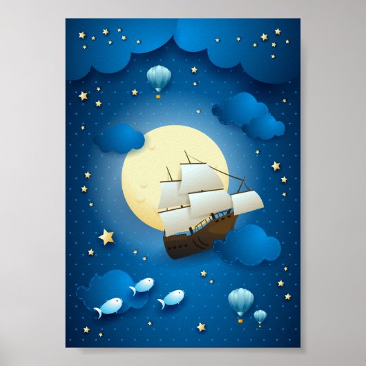 Fantasy Night mit Flying Vessel Poster (Vorne)