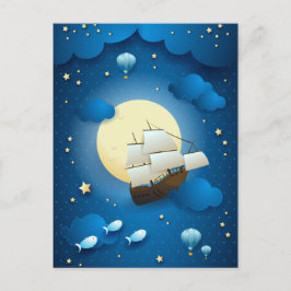 Fantasy Night mit Flying Vessel Postkarte