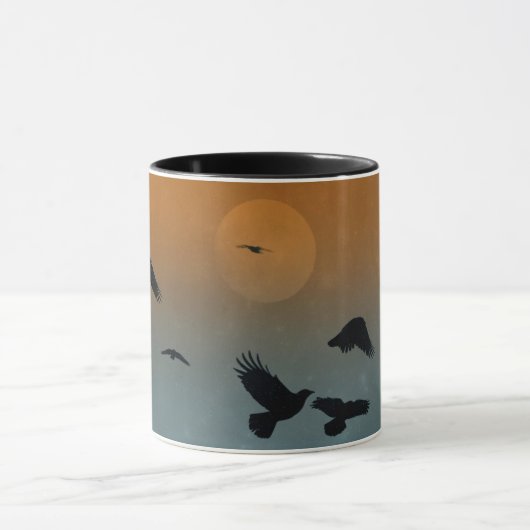 Fantasy Night Of A Full Moon And Crows Tasse (Zentrum)