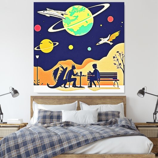 Fantasy Night Rendezvous Leinwanddruck (Insitu (Schlafzimmer))