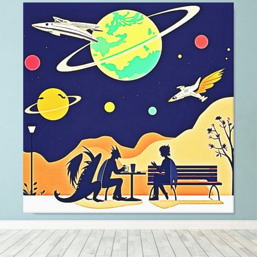 Fantasy Night Rendezvous Leinwanddruck (Insitu (Holzboden))