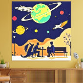 Fantasy Night Rendezvous Leinwanddruck (Insitu (Wohnzimmer))