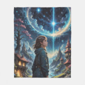 Fantasy Night Sky Szene Fleecedecke (Vorderseite)