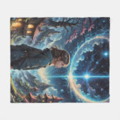 Fantasy Night Sky Szene Fleecedecke (Vorderseite (Horizontal))