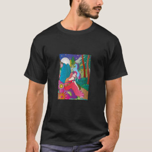 Fantasy Night Time Szene von Einhorn und Märchen i T-Shirt