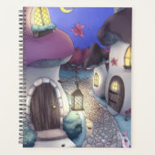 Fantasy Nighttime Mushroom Village Illustration Planer (Vorderseite)