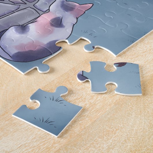 Fantasy Nighttime Mushroom Village Illustration Puzzle (Seite)