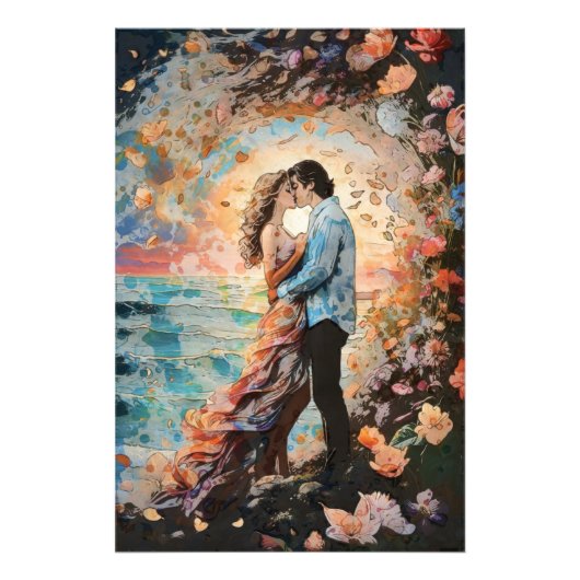 *~* Fantasy Ocean Couple Romantische AP51 Hai-t Fotodruck (Vorne)