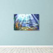 Fantasy Ocean Floor 16x25 Wrapped Canvas Leinwanddruck (Insitu (Holzboden))