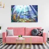 Fantasy Ocean Floor 16x25 Wrapped Canvas Leinwanddruck (Insitu (Wohnzimmer))