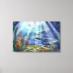 Fantasy Ocean Floor 16x25 Wrapped Canvas Leinwanddruck