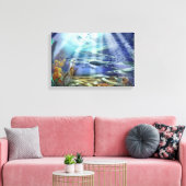 Fantasy Ocean Floor Wrapped Canvas Leinwanddruck (Insitu (Wohnzimmer))