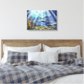 Fantasy Ocean Floor Wrapped Canvas Leinwanddruck (Insitu (Schlafzimmer))