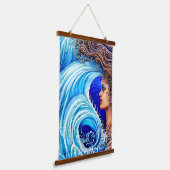 Fantasy Ocean Wave Goddess Artwork Wandteppich Mit Holzrahmen (Gewinkelt)