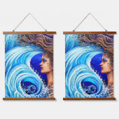 Fantasy Ocean Wave Goddess Artwork Wandteppich Mit Holzrahmen (Doppelt)