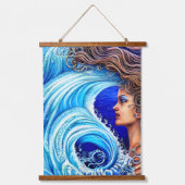 Fantasy Ocean Wave Goddess Artwork Wandteppich Mit Holzrahmen (Vorderseite 2)