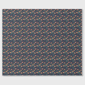 Fantasy Orange Blume: Watercolor Dunkle Muster. Geschenkpapier (Flach)
