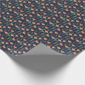 Fantasy Orange Blume: Watercolor Dunkle Muster. Geschenkpapier (Ecke)