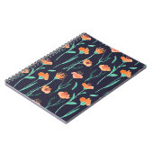 Fantasy Orange Blume: Watercolor Dunkle Muster. Notizblock (Linke Seite)
