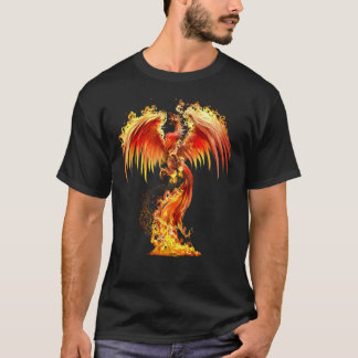 Fantasy Orange Feuer Phoenix steigt aus der Fee A T-Shirt
