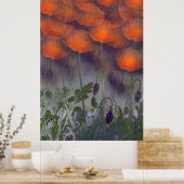 Fantasy Orange Poppy Skies Poster (Küche)