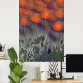 Fantasy Orange Poppy Skies Poster (Heimbüro)