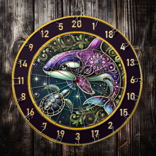 Fantasy Orca Turtle Dartboard Wall Art Dartscheibe