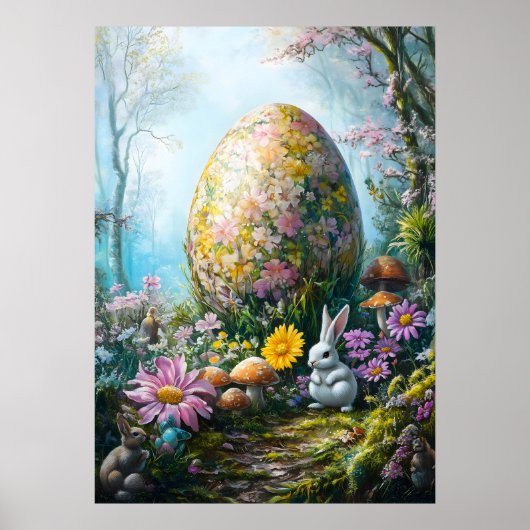 Fantasy Ostereier im magischen Waldposter Poster (Vorne)