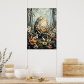 Fantasy Ostereier in Forest Wall Kunst Poster (Küche)