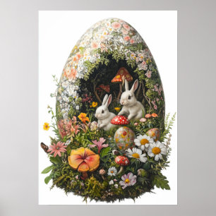 Fantasy Ostereier Wald Bunny Poster
