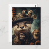 Fantasy Otter Steampunk Postkarte (Vorne/Hinten)