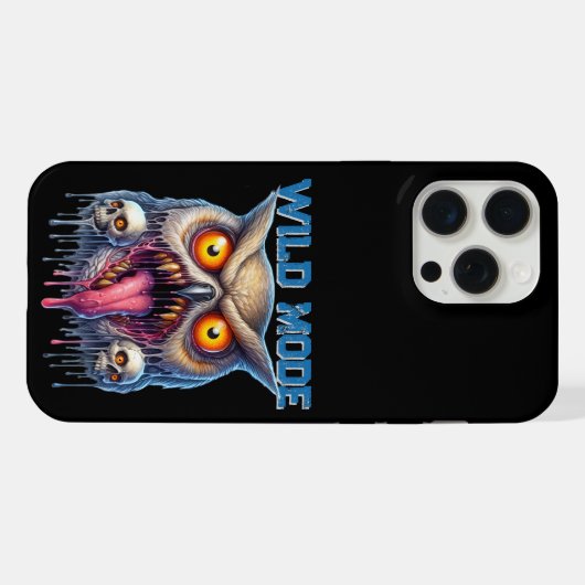 Fantasy Owl im Wildmodus iPhone Hülle (Rückseite (Horizontal))