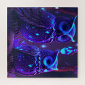 Fantasy Owl in Blue Light Jigsaw Puzzle (Horizontal)