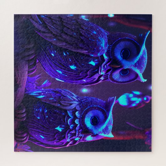 Fantasy Owl in Blue Light Jigsaw Puzzle (Horizontal)