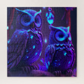 Fantasy Owl in Blue Light Jigsaw Puzzle (Vertikal)