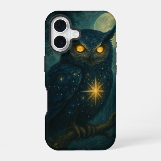 Fantasy Owl iPhone Case - Witchy Moonlight Tier 16 Hülle (Rückseite)